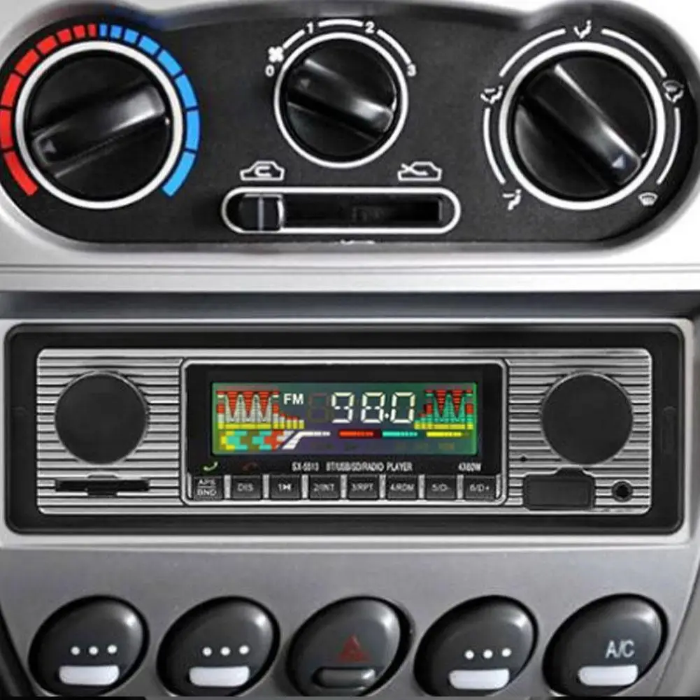 Universal Vintage Auto Fm Bluetooth 5.0 Autoradio Lettore Mp3 Aux Stereo Vivavoce Usb Classic Car Stereo Audio Multimedia Player