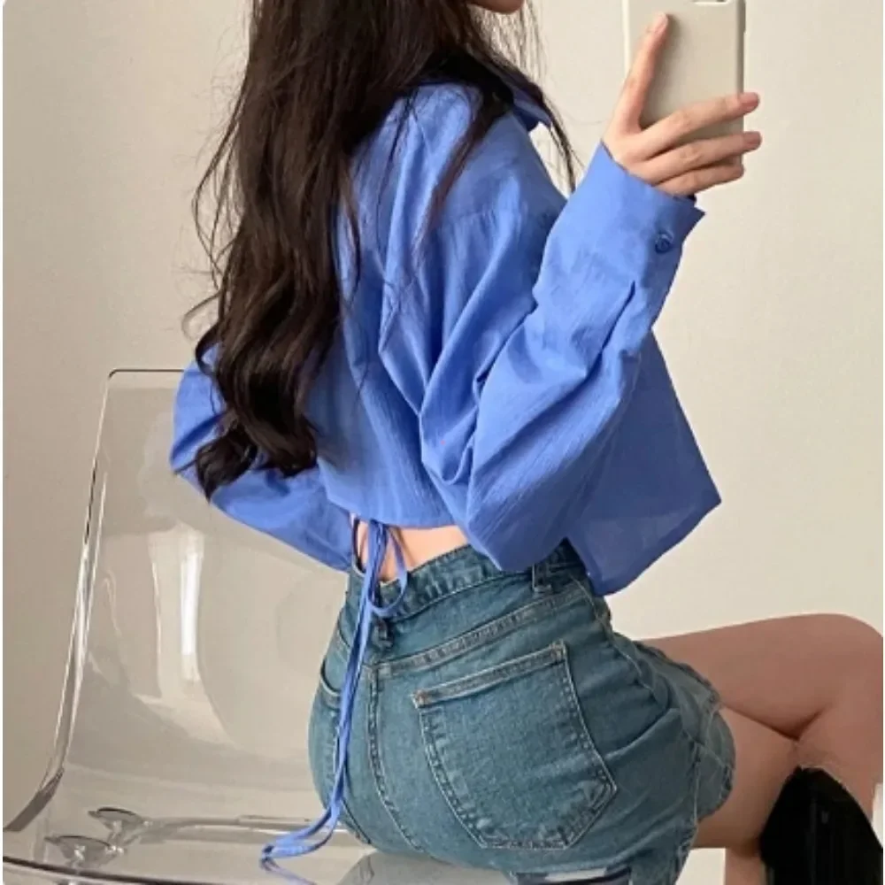 Y2k 화이트 쉬폰 짧은 여성 가디건, 자외선 차단 셔츠, 조기 용수철, 아웃도어 섹시 욕망 셔츠, 탑 아우터