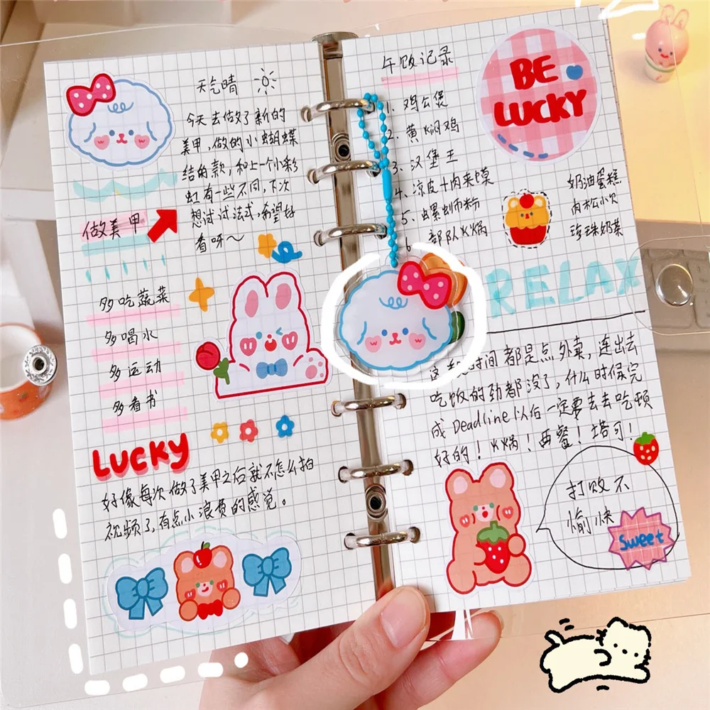 Cahier papier kawaii adt-scalp, classeur à spirale quotidien, carnet à main  mensuel hebdomadaire, licence 03, écriture de journal intime, 100 feuilles  - AliExpress