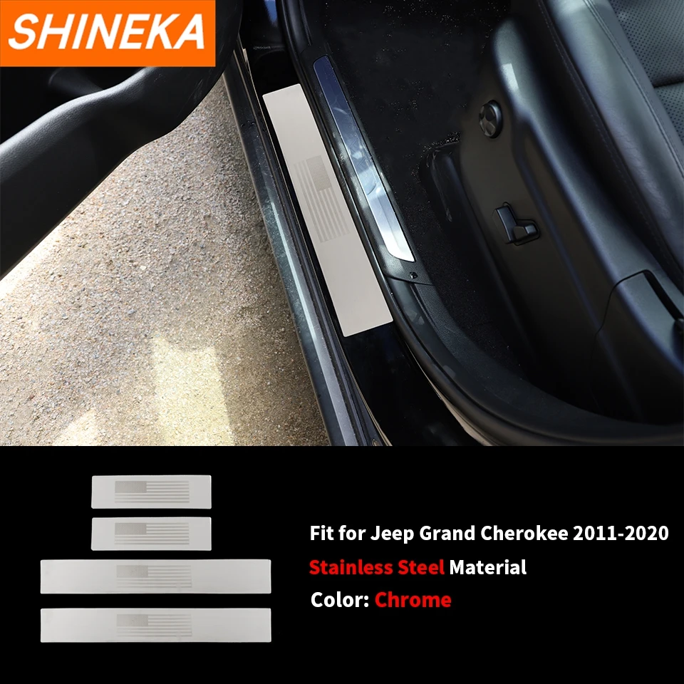 SHINEKA 자동차 크롬 인테리어 및 익스테리어 장식 커버 (지프 그랜드 체로키 2011 2012 2013 2014 2015 2016 2017 2018 2019 2020)