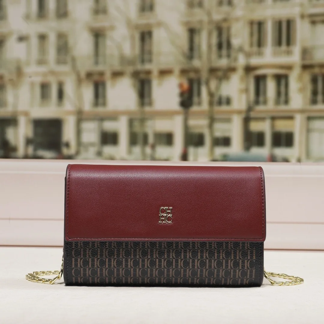 CILMI HARVILL CHHC 2023 Women's New Cowhide Metal Messenger Single Shoulder Rectangular Bag High-end Banquet Luxury Leather