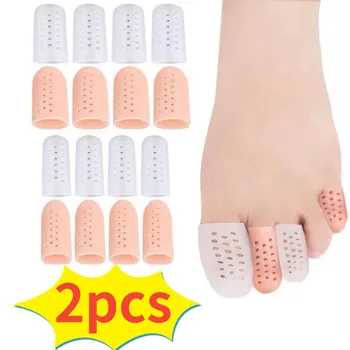 2pcs Silicone Toe Protector Three Sizes Preventing Blisters Anti-Friction Toe Cap Finger Protector Multi-use Foot Care Tool