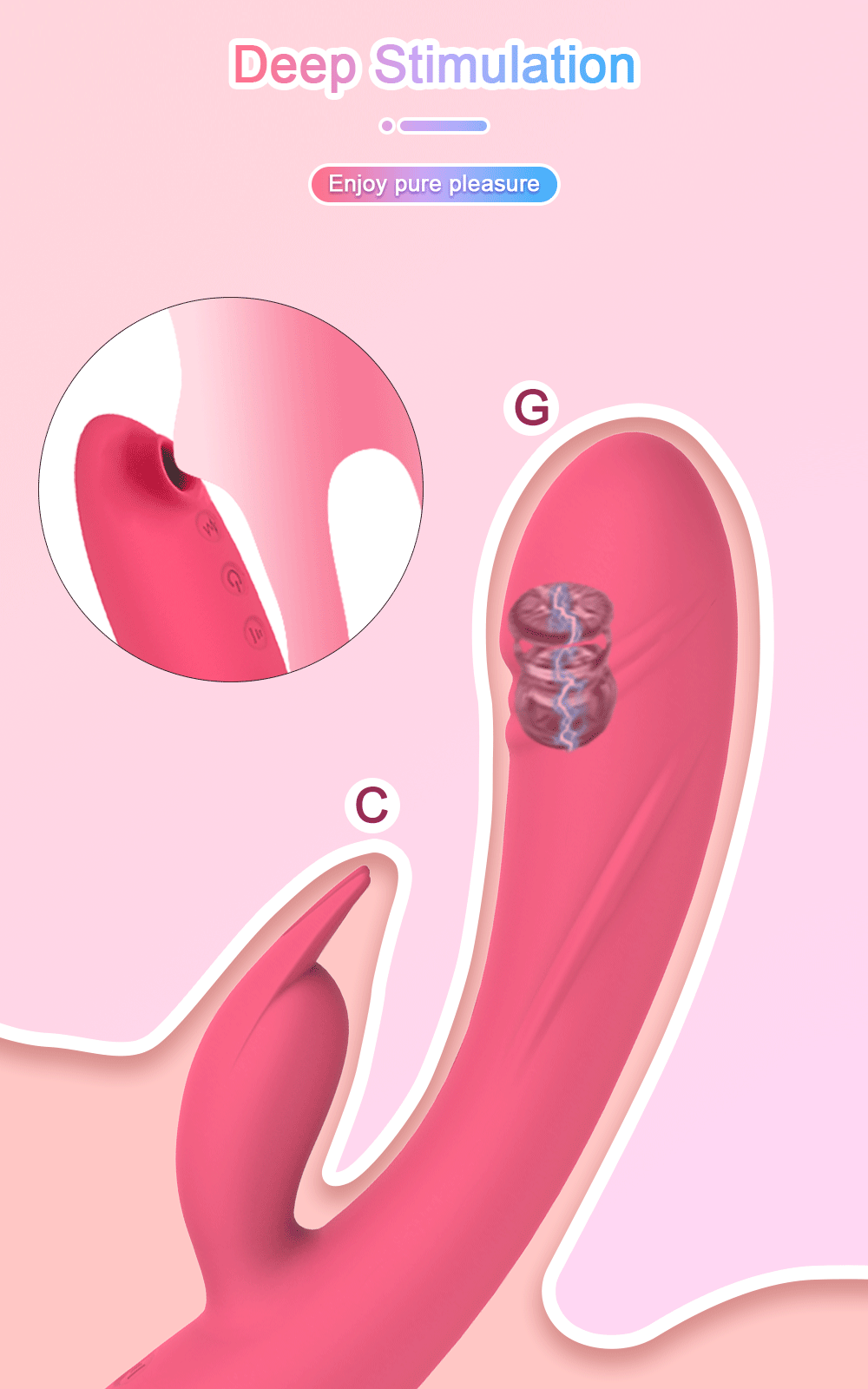1 3 in Vibratori Rabbit per Donne Clitoride Sucker G Spot Vibratore Femminile Dildo Vacu_voghion.com