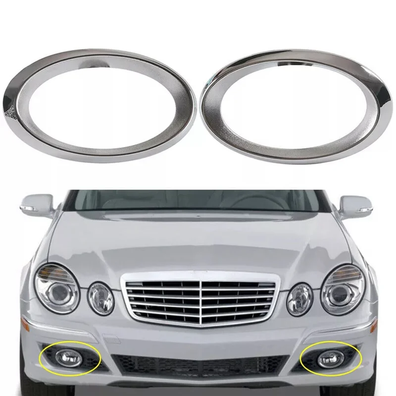 앞 범퍼 안개등 커버 크롬 S211 W211 E-CLASS W211 안개 램프 베젤 2118850974 2118851074