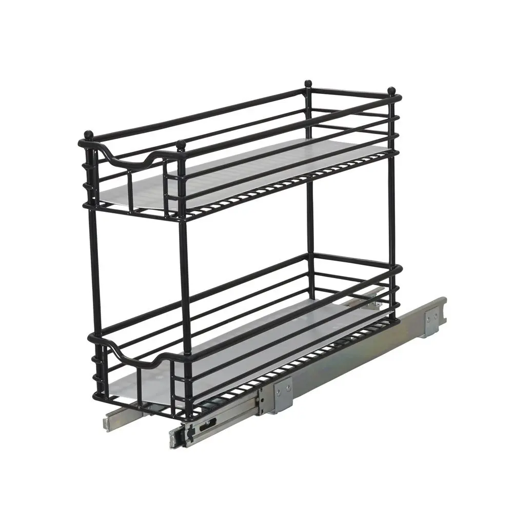 Narrow Two Sliding Cabinet Organizer, Great for Slim Cabinets in