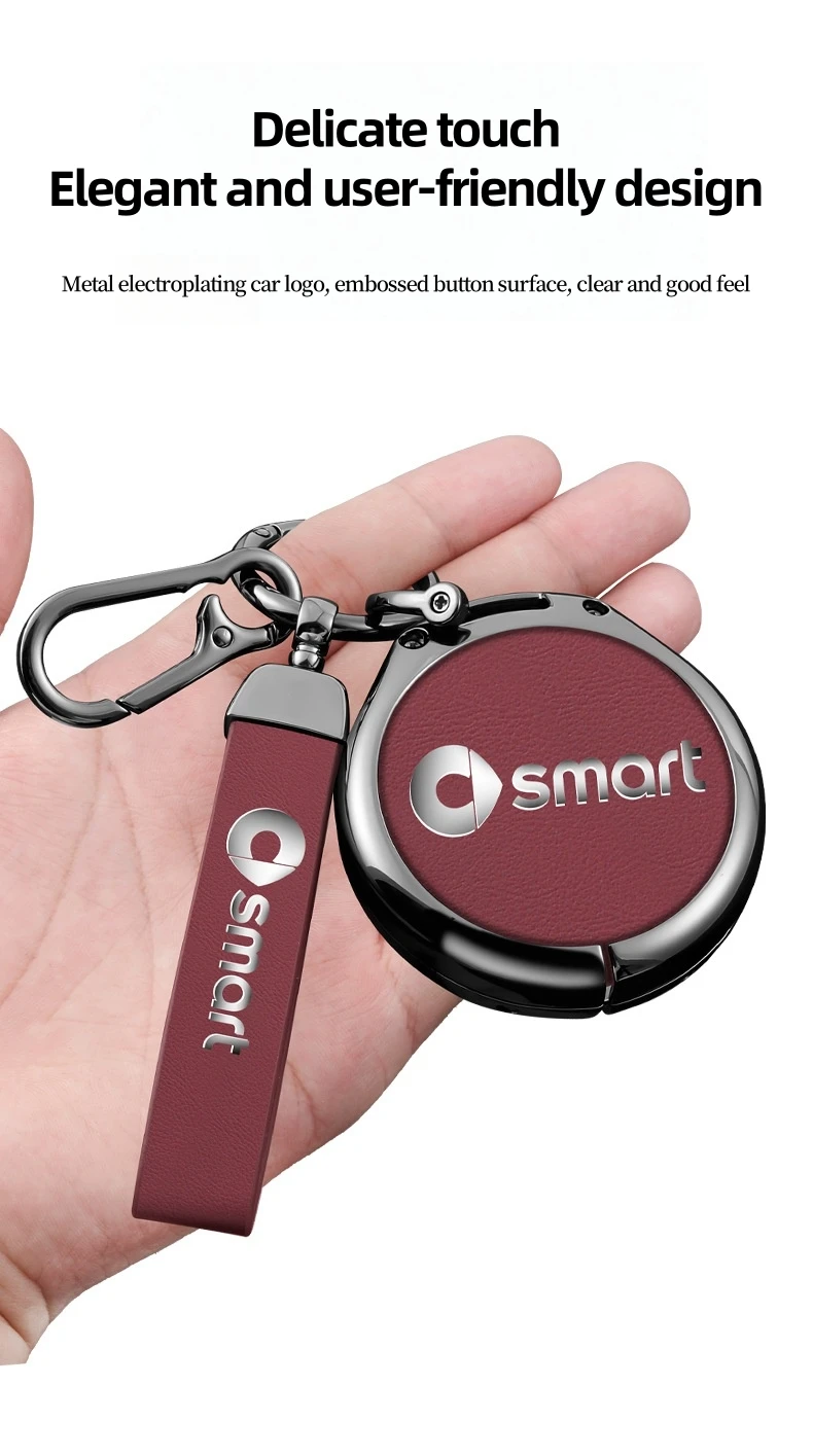 Neue Leder Auto Fernbedienung Schlüssel Fall Fob Abdeckung Halter Shell für Mercedes Benz SMART Fortwo 1 BRABUS Keyless Protector Auto Zubehör – Detail 6