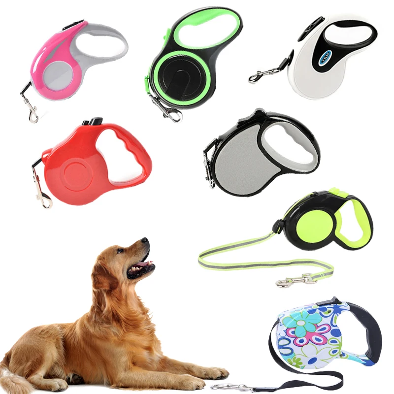 

3/5/8M Retractable Dog Leash Reflective Tape Dog Nylon Leashes Extending Puppy Walking Running Dogs Leads Traction Rope