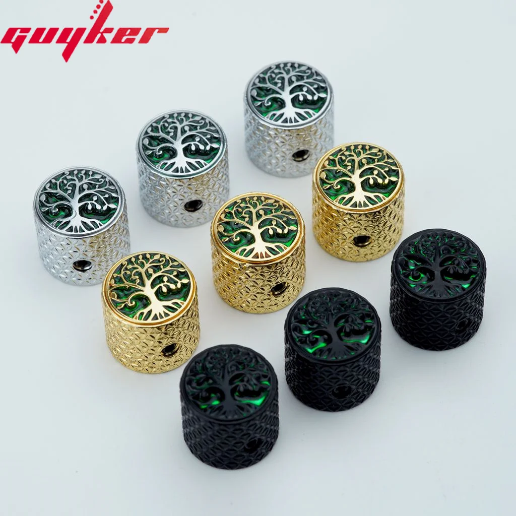 Guitar Potentiometer Knob GUYKER Surface Large Tree Of Life Inner Diameter 6MM for Guitar Bass Accessories guitar potentiometer knob