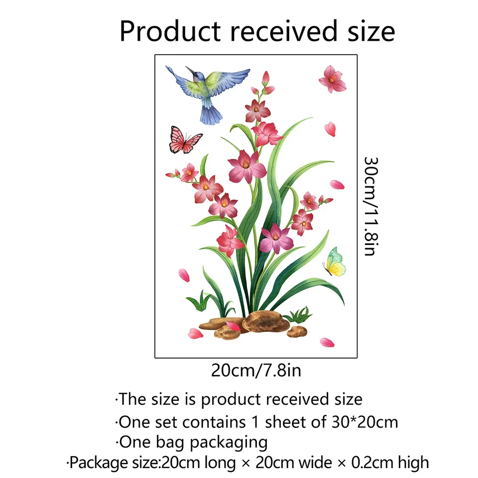 2 Stück Toilettenaufkleber - Grüne Pflanzen Design 25x35cm Wasserdicht