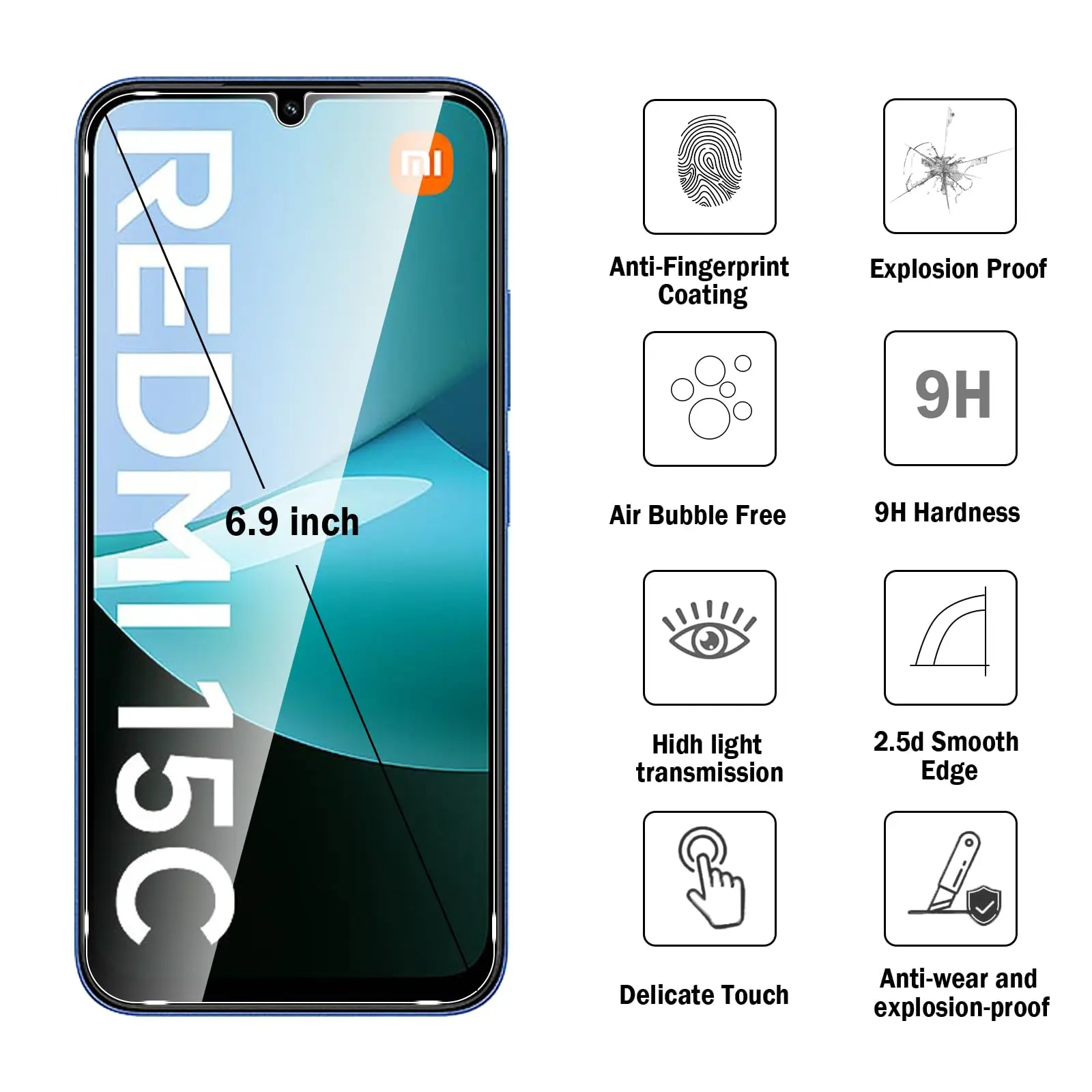 Ultra-Clear HD Tempered Glass Screen Protector - 9H Hardness, Anti-Scratch, Case-Friendly
