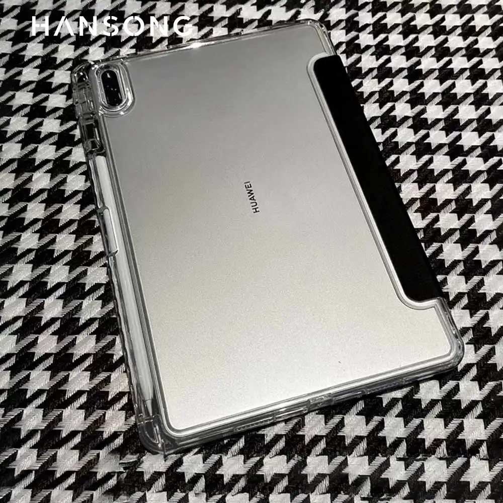 Enhanced Tablet Case with Pencil Holder and Transparent Back