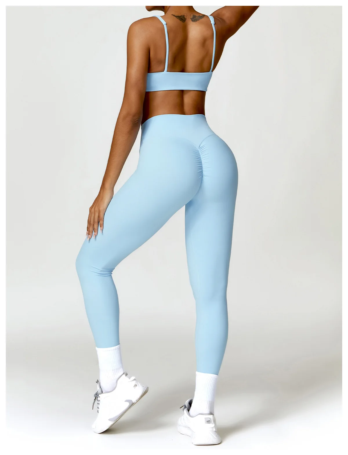 2PCS Women Tracksuit Yoga Set Sportswear Workout Athletic Wear Gym Legging Fitness Crop Top Long Sleeve Sports Suits Push Up