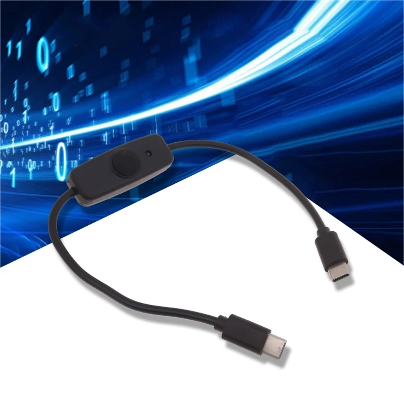 USB C Cable with ON/Off Button USB Type C Male to Male Power Cable with Switches for Cellphone Power Supply 31cm charging cable usb charging cable