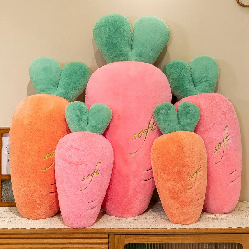 50/70cm Large Carrot Vegetable Plush Pillow Girls Children Cute Bed Decor Stuffed Plant Toy Soft Sleeping Pillow Peluches Bebe yundfly dot children hair band girls bowknot headband photography props kids headwraps hair accessories bandeau bebe