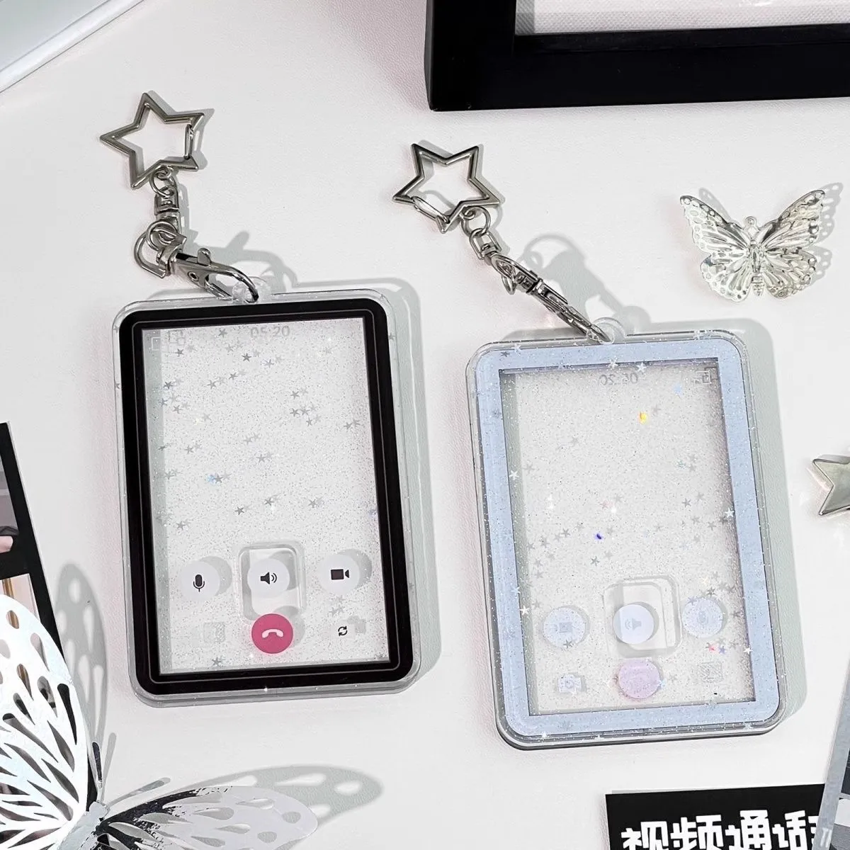 Video call 3 inch ID photo small card storage card cover bag pendant decoration students card holder,credit card holder,photo card holder,card protector,idol card protector,desk card holder,card display stand,memory card protector,photo card binder,acrylic sign holder