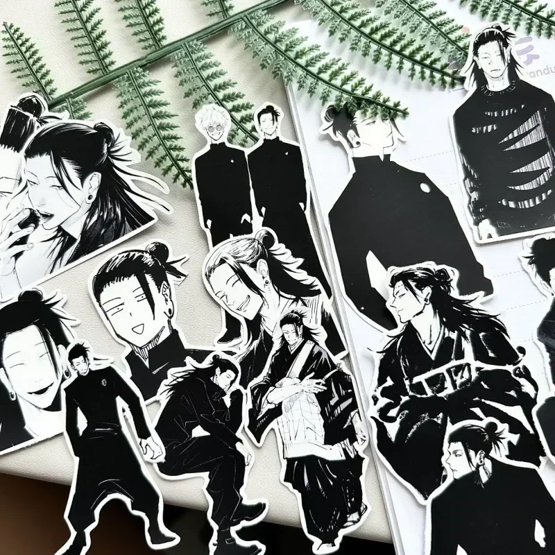 Zhou Shu Hui Zhan Anime Sticker Geto Suguru Gojo Satoru Black White Manga Style Stickers Phone IPad Case Cute Decor Friend Gift transfer sticker
