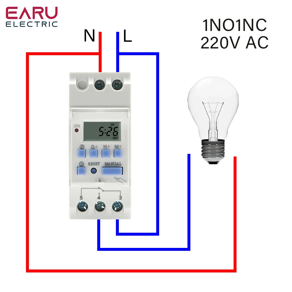 SJLERST Interrupteur Minuterie Numérique THC15A 220-240VAC 16A