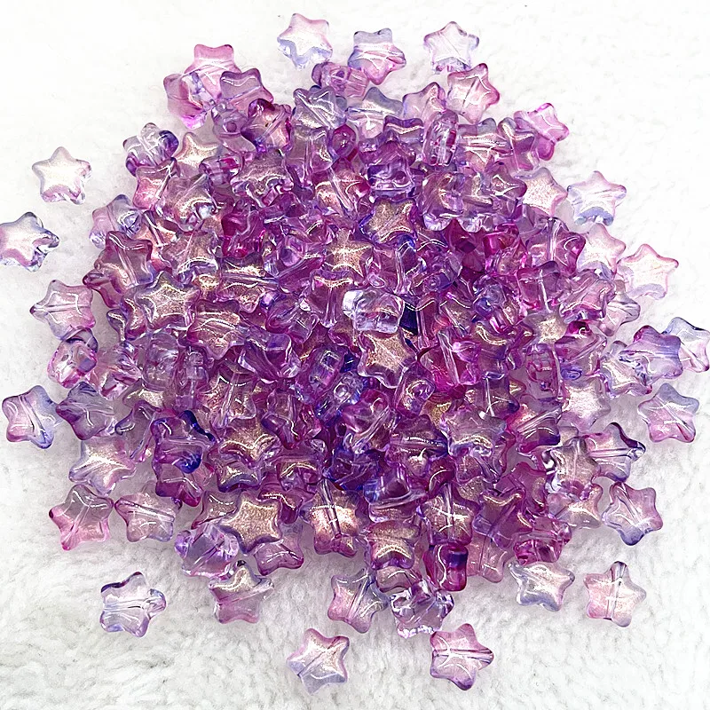 30pcs 8mm Iridescent Star Beads for DIY Jewelry and Crafting