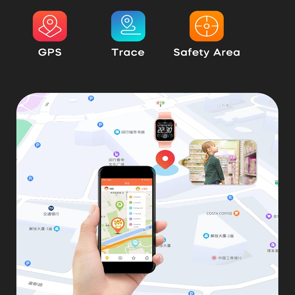 어린이 스마트 워치 GPS 와이파이 LBS 위치 SOS 통화, 음성 영상 통화, 전화 시계, 만보기 추적기, 어린이 스마트 워치, 4G, 1000mah