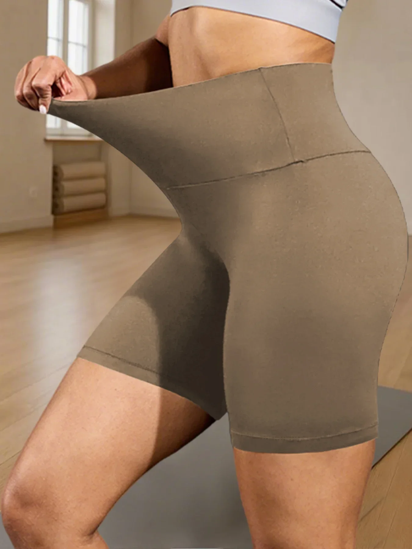 High Waisted Biker Shorts - Soft Tummy Control Workout Yoga Fitness