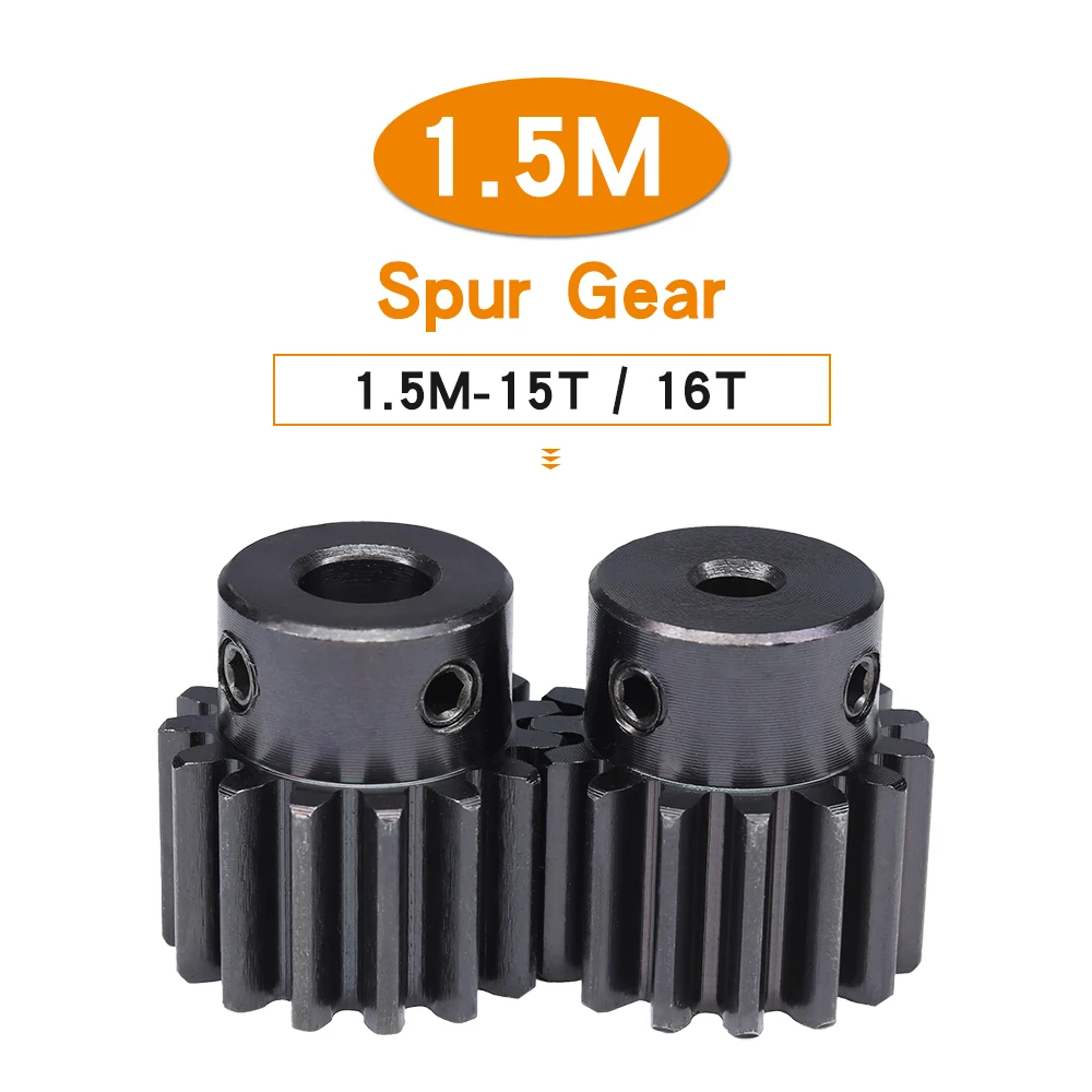 Material do Aço Carbono da Engrenagem 1.5 M15t 16t Sc45 do Módulo Que Escurece o Tamanho de Furo 6.35 mm da Engrenagem de Têmpera de Alta Frequência 1.5