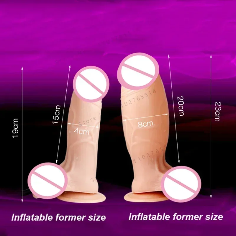 Inflatable Dildo Thickening Big Penis Anal Dilator Men Prostate Massager Women Vaginal Dilator Masturbator