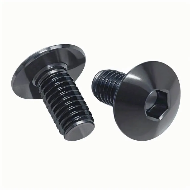 Black Stainless Steel Flat Head Hexagon Socket Screws Bolts M6 M5 10pcs for Car Motorcycle Moped Scooter Tail Plates