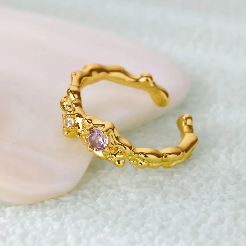 Zircon Irregular Ring Stainless Steel