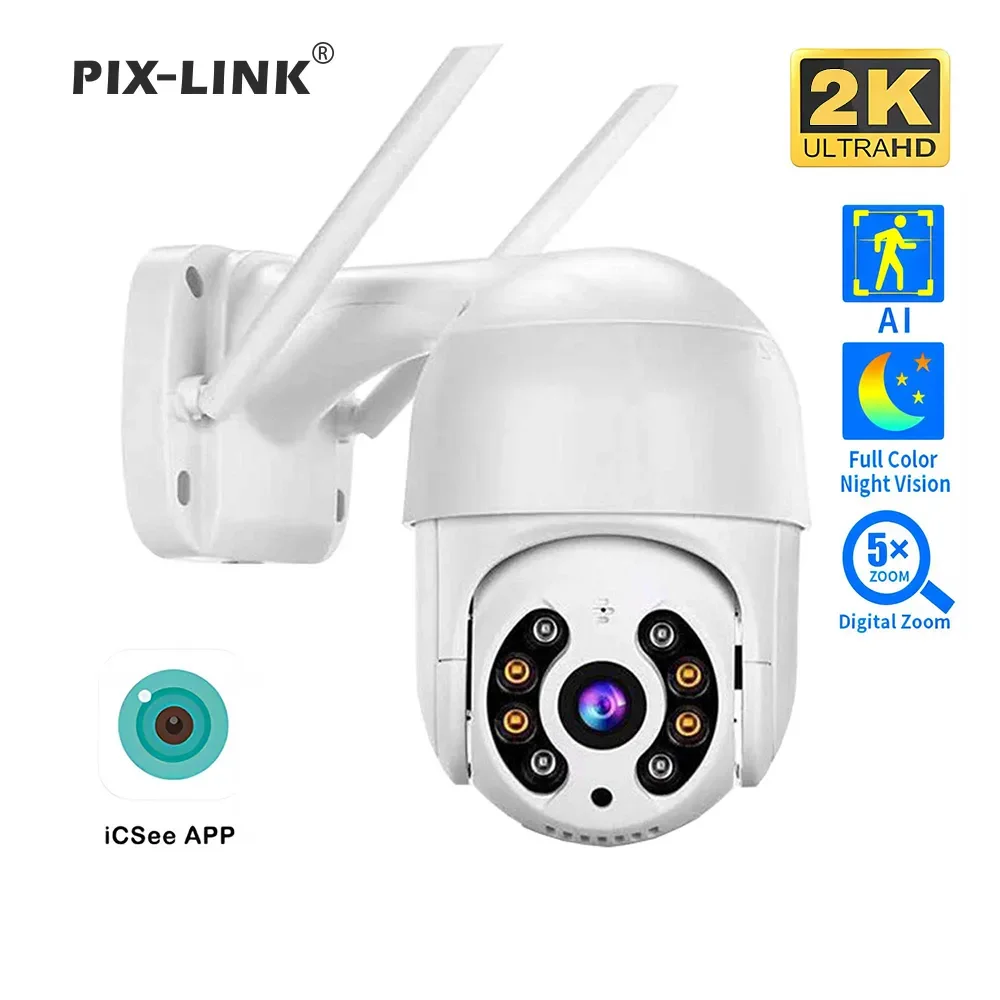 S63a8e6b46a17435a823c409747d2da0fM 4MP 2K IP Camera Speed Dome Auto Tracking PTZ Camera Smart Home Outdoor Wireless WIFI Camera Surveillance Monitor PIX-LINK A8-20