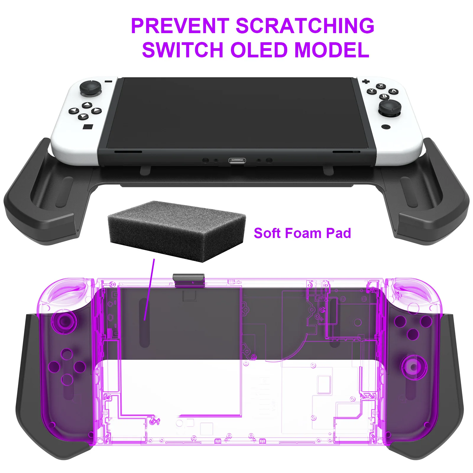 new For Switch OLED integrated host protection grip OLED pluggable base game handle JYS-NS232