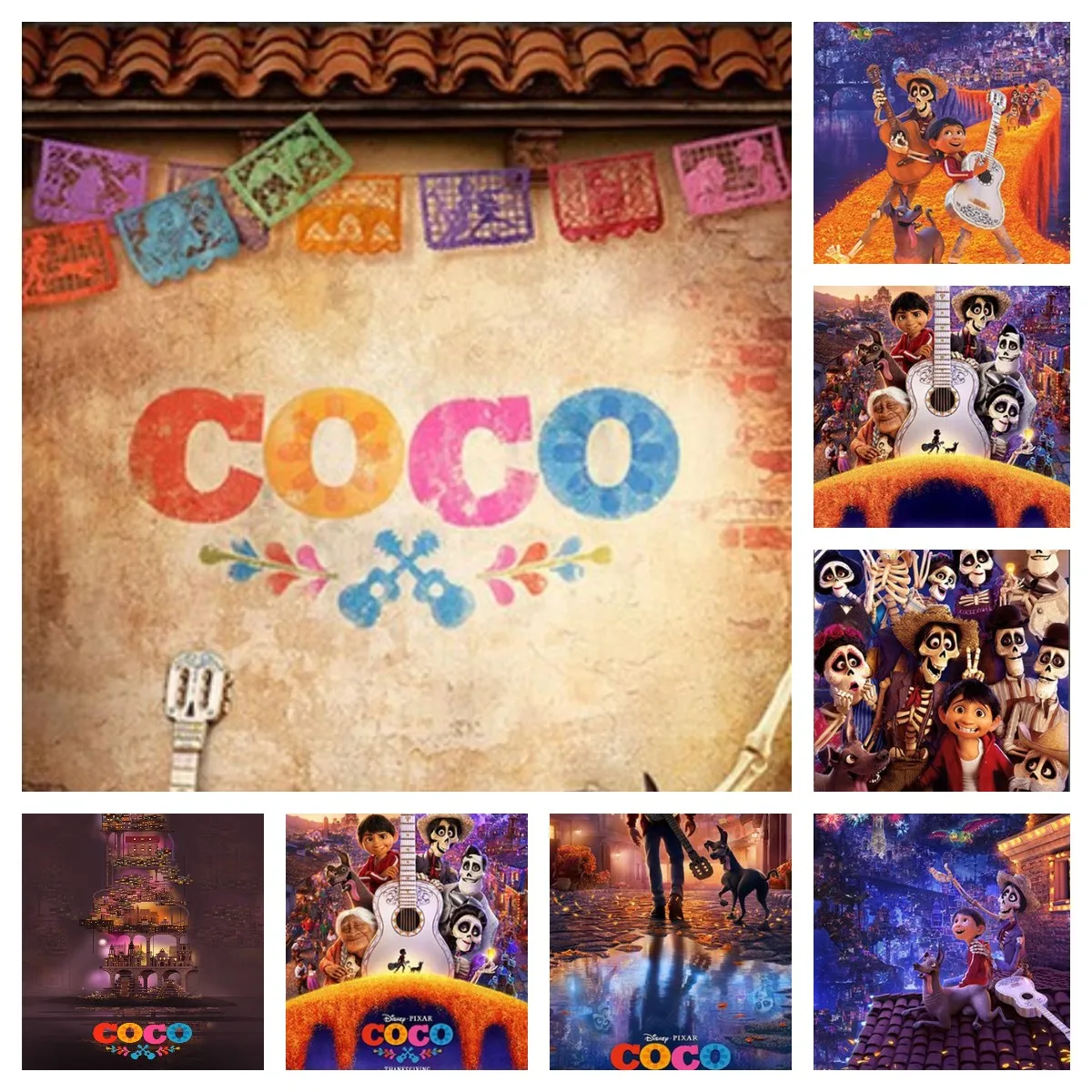 5D Diy Diamond Painting Kit Disney Movie Coco Fantasy Film ‎Mosaic Art Rhinestone Embroidery Interior Children Room Home Decor