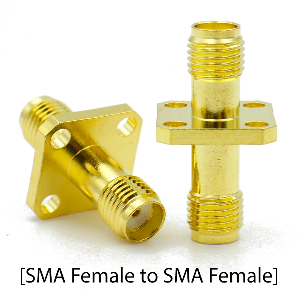 SMA 암 - SMA 암 커넥터 RF 동축 4 홀 플랜지 소켓 벌크헤드 패널 마운트 어댑터