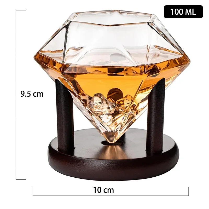 100ml Old Fashion Elegant Spirits Glasses Diamond Whiskey Glasses, Scotch, Bourbon or Wine Glasses,