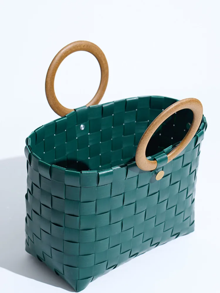 JNMC Leisure And Minimalist Sugar Series Handmade Woven Vegetable Baskets For Women