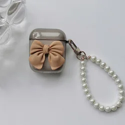 Luxury 3D Bow Shockproof Protective AirPods Case with Hook - Airpods 3 (Gray Coffee Bow)