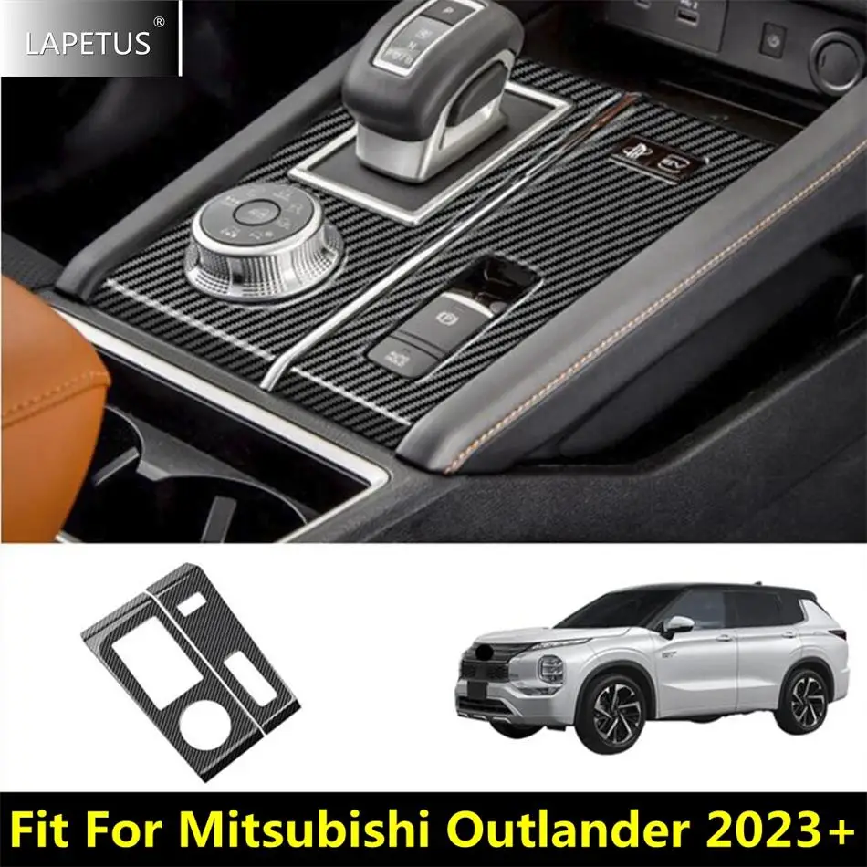 

Central Control Gear Shift Panel / Front Water Cup Panel Cover Trim For Mitsubishi Outlander 2023 Car Carbon Fiber Accessories