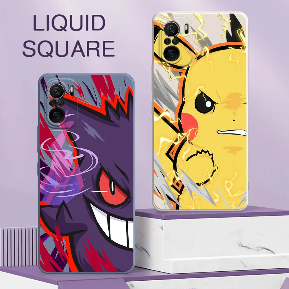 Custodia Per Telefono Gengar Pikachu Per Xiaomi 13T Pro 13 12T 11T 10T Pro Mi 11 Lite 5G Ne 12 11 10 9 Cover Funda Pokemon In Silicone Liquido