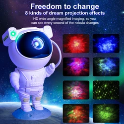 Astronaut Night Light Galaxy Star Projector Lamp Children Bedroom Decoration 360° Rotate Starry Sky Night Lamp Girls Boys Gift