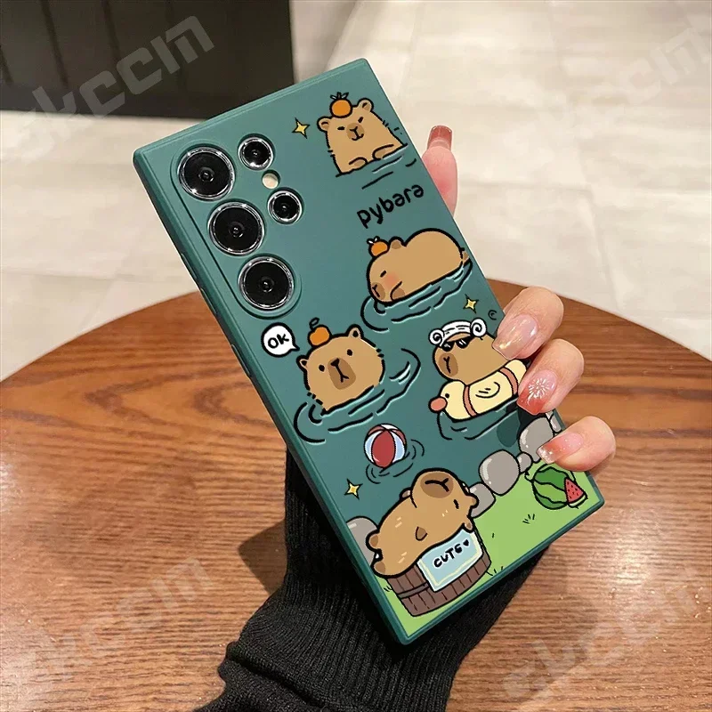 Adorable Hot Spring Capybara Phone Case Cover