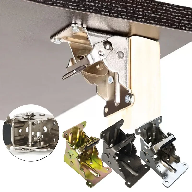 

90 Degree Self-Locking Folding Hinge Table Legs Locking Bracket Chair Extension Foldable Self Locking Fold Feet Hinges Hardware