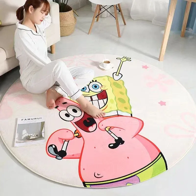 

100cm SpongeBob SquarePants Cushion Patrick Star Faux Cashmere Mat Bath Mat Non Slip Cartoon Absorbent Bathroom Carpets Mat