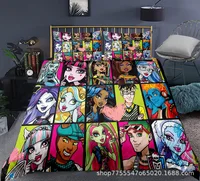Monster High Bedding Set Single Twin Full Queen King Size Anime Bed Set Aldult Kid Bedroom Duvetcover Sets 3D Print 015 1