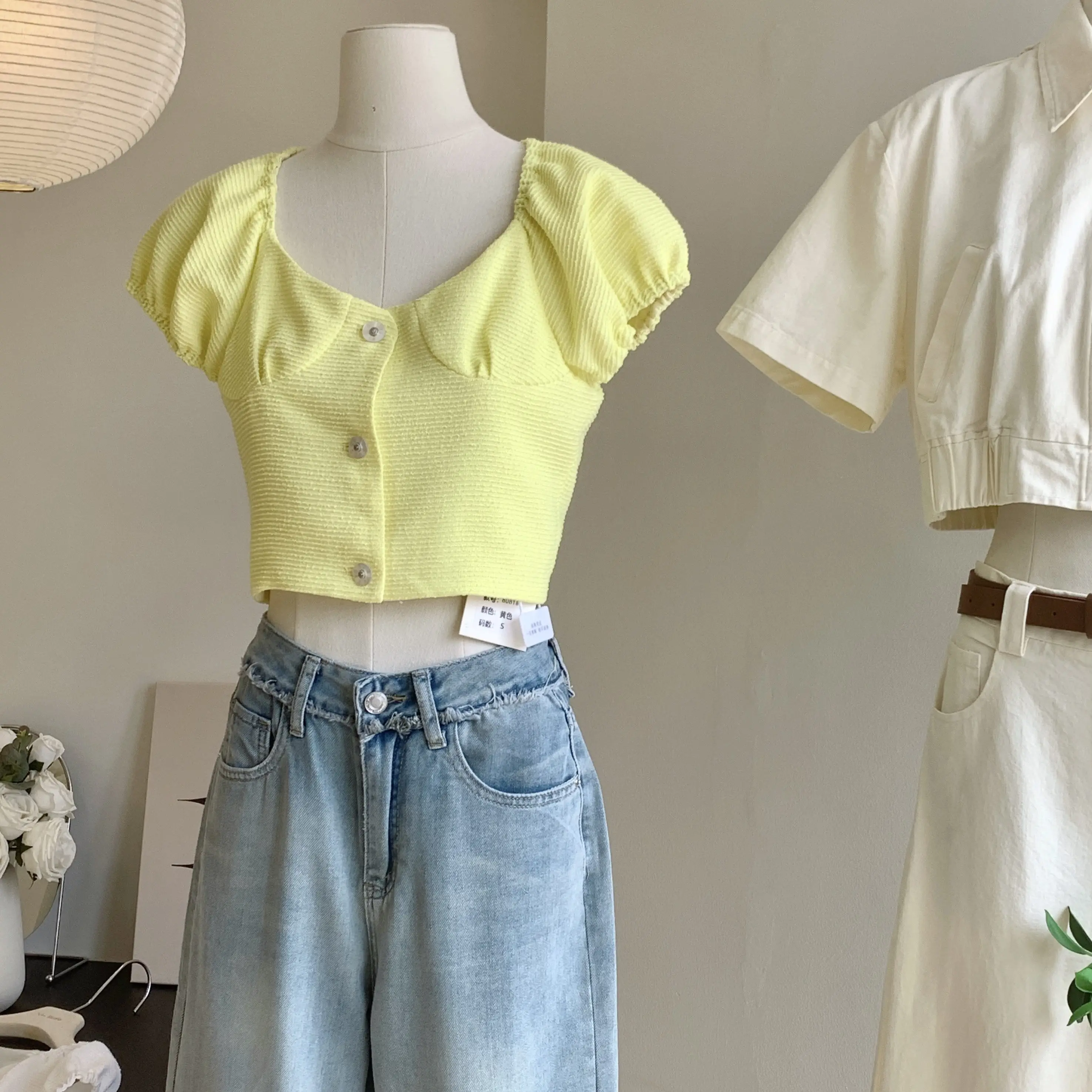 

Y2K Women Crop Top Simple Preppy Style Korean Tee Shirt Summer Casual Cute Streetwear Cotton T-Shirt Harajuku