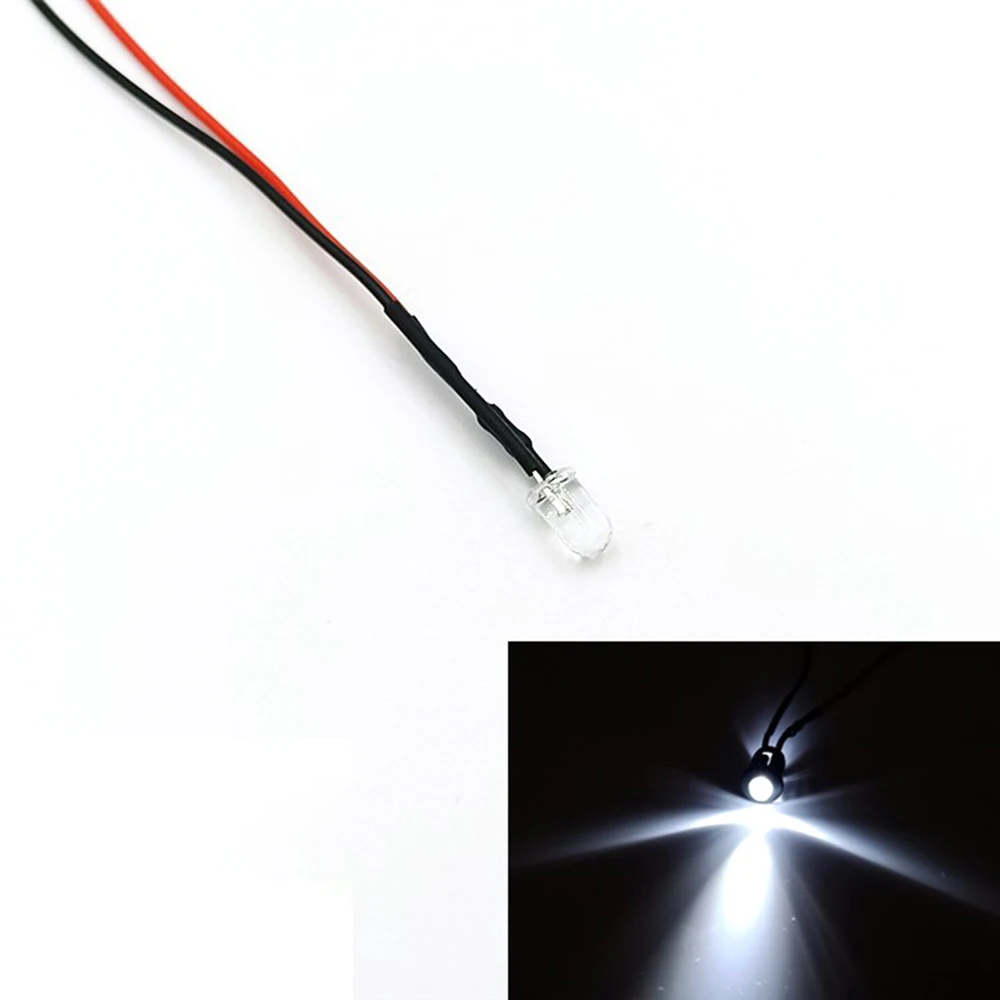 Diodi Led LED 3mm E 5mm Con Cavo 20cm - 5V~12V, Multicolore, Per Decorazioni E Modellismo Semaforo Led