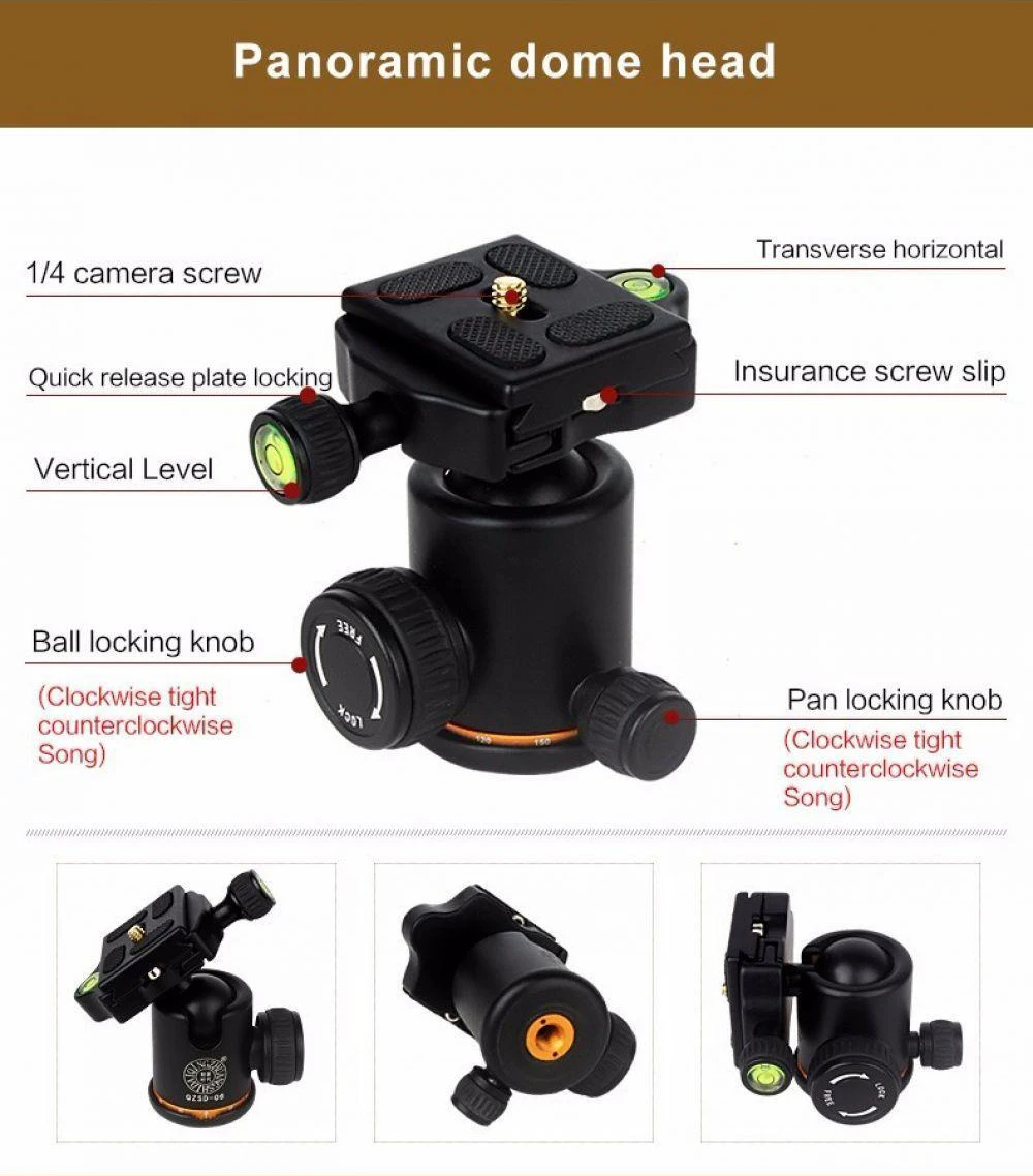 QZSD Q278 Professional Portable Aluminium Alloy Camera Travel Lightweight Tripod