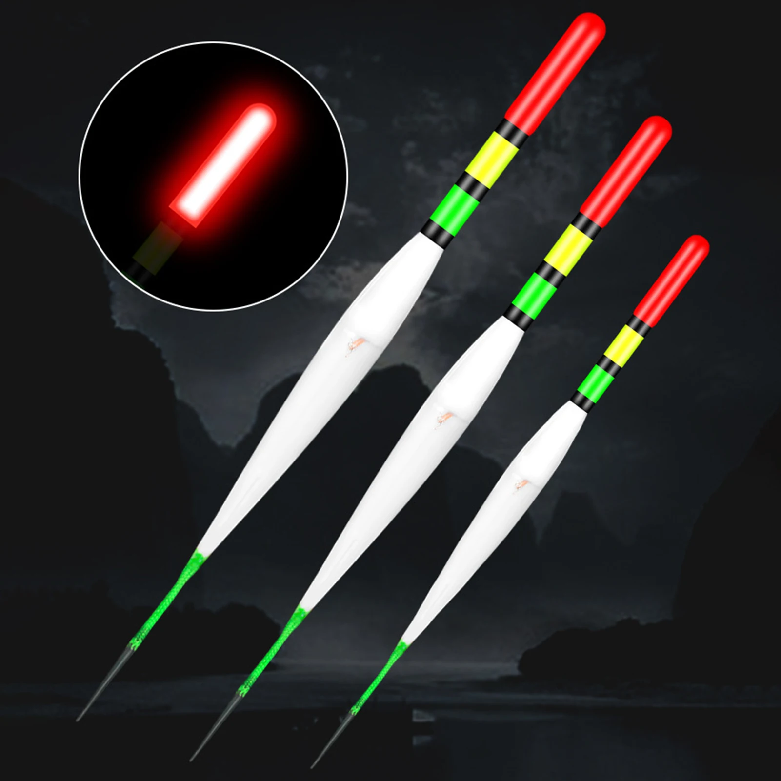 Description Picture 2 of item1pcs Fishing Float LED Electronic Float Top Luminous Ultra Sensitive Float Outdoor Fishing Accessories Night Fishing Buoy Tools