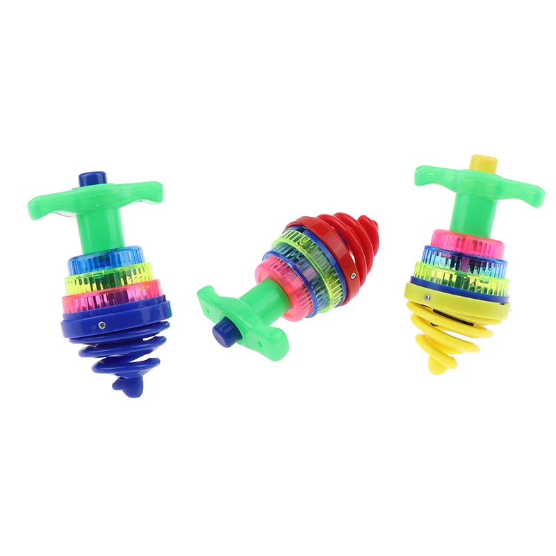 Kids Top Gyro Battery Flashing Toys Luminous Colorful Rotating Launcher With Random Color