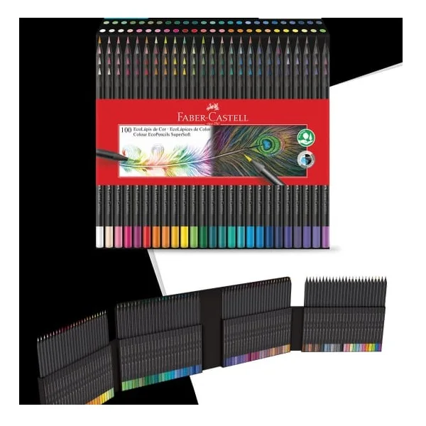 Lápis de Cor Faber-Castell EcoLápis SuperSoft - Estojo Com 100 Cores