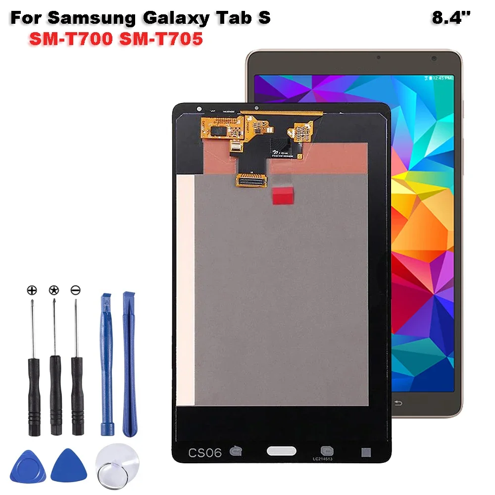 

Оригинальный дисплей для Samsung Galaxy Tab S SM-T700 T700 T705, ЖК-дисплей 8,4 дюйма, сенсорный экран, дигитайзер, стекло в сборе, запасные части