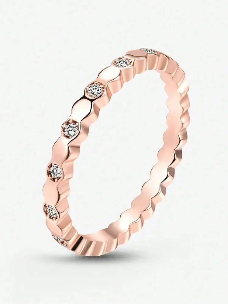 خواتم من الفضة الإسترليني عيار 925 على شكل هندسي ع...